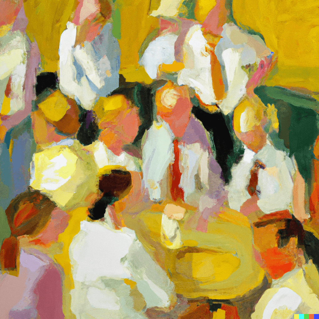 An impressionist oil painting of a product demo. Generated by DALL·E.png